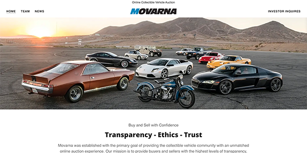 Movarna, online auction, collectible vehicles